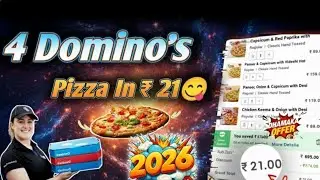 4 DOMINOS PIZZA in ₹21 मे😋|Domino's Pizza offer|Domino's Pizza offers for today|dominos coupon code