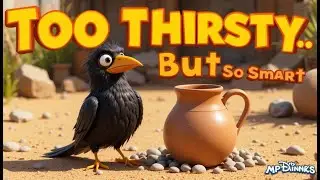🪶Thirsty Crow Finds Water She Can't Reach - What Happens Next? Moral Story for Kids