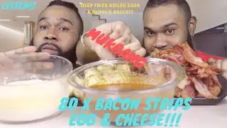 CHALLENGE!!! 80X BACON, DEEP FRIED EGGS & CHESSE WITH BLOVE'S SAUCE!!!