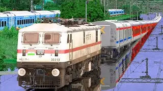 RESCUE LHB RED TRAIN HEAVY FLOOD WATER | BUMPY RAILROAD | Train Simulator | Railwork | NTG GAMING