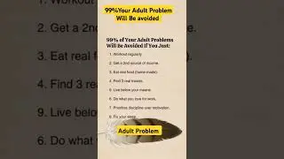 99% Adult Problem Will Be Avoid| Change Your Habit |#habits #Adult #money #mindset #goldenage Think