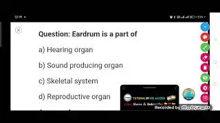 Eardrum is a part of :-  (a) Hearing organ  (b) Sound producing organ  (c) Skeletal system