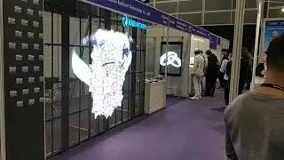 Radiant glass LED curtain wall transparent LED display on HongKong Jewelry show
