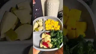 Today's share is Apple, Mango, Kale Puree with Chia Seeds.