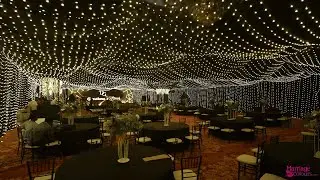 Magical Starry Night Sangeet Decor | Fairy Light Ceiling & Luxury Stage | Kaldan Samudhra Palace