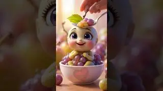 Cute Baby Grape Gets Fed 🍇 | Cutest Fruit Animation Ever! #shorts
