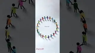 Create a Cool Heart Circle with Simple Stick Figures! Creative Drawing Process​⁠#drawing4kids