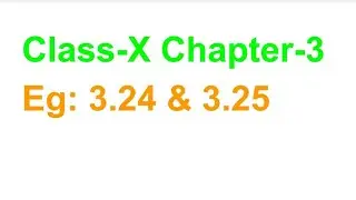 TN Class-X Maths Chapter-3 Example: 3.24 & 3.25