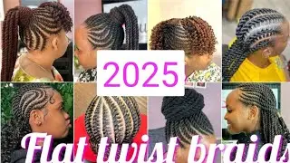 Flat twist cornrow braids/#trendy unique braids styles for black women/#flattwist #cornrow #twist