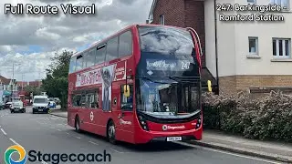 Full Route Visual | London Bus Route 247: Barkingside - Romford Station | E400MMC 10339 (SN16 OKX)