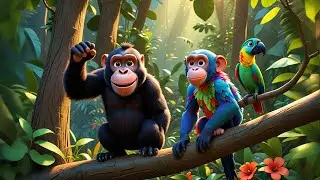 Five Cheeky Chimps Climb the Tree | Jungle Counting | Fun Animal Rhyme for Toddlers and Preschoolers