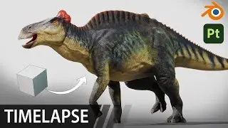 Making a paleo-accurate Edmontosaurus in Blender 3D | Timelapse