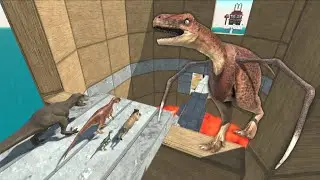 DEADLY LAVA BRIDGE RUN FAST FROM ALLOSAURUS ALIEN - Animal Revolt Battle Simulator