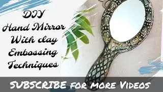 Recycling an Old Mirror with Cardboard and MSeal clay || DIY Hand mirror | Clay embossing #epoxyclay