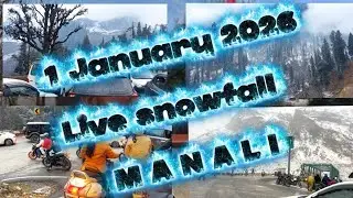 1 January 2026 🌨️ Live Snowfall ❄️ 🏔️M A N A L I 📍 #explore #travel #himalayansnow #manali #snow 