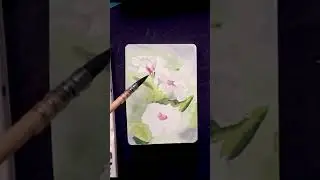 Abstract white florals; negative watercolor technique