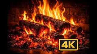 🔥 Fireplace Ultra High Quality 4K | Deep Red Embers & Vivid Flames