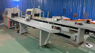 Cross cut off saw with Automatic measurement of length function