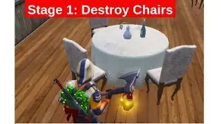Stage 1: Destroy Chairs - FORTNITE SEASON 7, WEEK 4 CHALLENGES