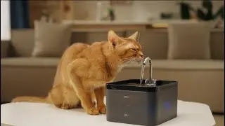 FR-PawPoll Fontaine a Eau Chat, 2,2L, Super Silencieuse, Facile &agrave; Mettoyer, LED