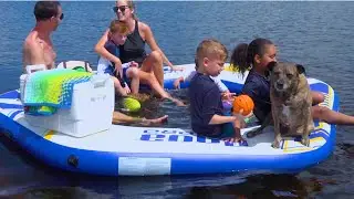 10&prime; Hex Dock Inflatable Island with Pump and Backpack
