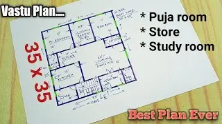 35 x 35 home design east face | 2 bhk house plans | 35 x 35 ghar ka naksha