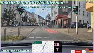 4K Germany Drive: Saarbrücken to Weiskirchen via Primstal, Krettnich, Lockweiler, Dagstuhl & More 🇩🇪