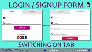 Login Signup Form : HTML Forms which Switch on Tabs using JavaScript | Switching Tabs Form [2019]