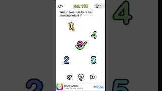 Brain Out Walkthrough Level 157 Which 2 Numbers can Make 8