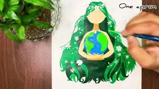 Save Soil Art | Acrylic painting | Mother Earth | Nature | easy art | Thematic art