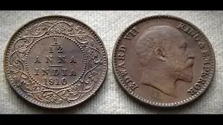 &sup1;&frasl;₁₂ Anna Coin - King Edward VII, 1910 BRITISH INDIA