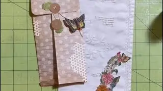 Coin envelope with policy closure from 12x12 paper & Digital peek a book tuck embellishment