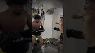 Pads w/ kru Steph at manny Mancha kickboxing gym in Fresno CA.