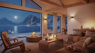 Cozy Winter Cabin by the Sea & Mountains ❄️🌊 | Relaxing Lofi Campfire Ambience | Lofi Letters