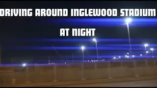 LA Rams Driving Through Inglewood Stadium at Night 💡