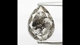 1.23 CT Pear Shape Salt and Pepper Diamond: Grey Black Loose Diamond