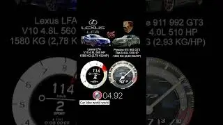 LEXUS LFA V10 VS PORAHE 911 GT3 0 TO 100 SPEED TEST