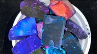 Bowl of Dyed Gym Chalk Crush || Compilation || Satisfying || Powdery || @ATL_ASMR 