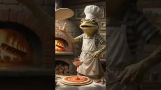 Pizza Maker Frog on Duty 🐸🔥#funnyshorts #frogfun #ytshorts #pizzatime #aishort