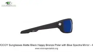 Spy MCCOY Sunglasses Matte Black Happy Bronze Polar with Blue Spectra Mirror   4 2 8 0