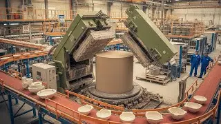 HOW TO MASS PRODUCE CERAMICS AT UNREAL SPEED 😱 Hypnotic Clay Process