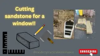 SETTING OUT, CARVING  and DRESSING a BLOCK OF SANDSTONE BY HAND!! REAL SOUND!