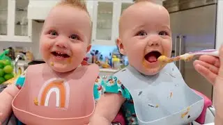 The Twins First Food! *Throwback*