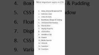 15 most important CSS topics 