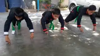 2 finger Push ups by kids in CHAN