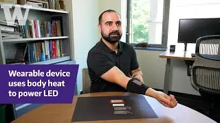 This stretchy, wearable device lights up an LED using only the warmth of your skin