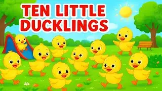Ten Little Ducklings at the Park 🦆 | Fun Kids Song & Cartoon Animation