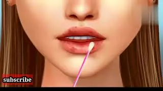 asmr collection lips cleaning  asmr doctor game # shorts video #short