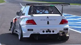 Onboard a Cosworth stroked Mitsubishi Lancer EVO 8 'RSR' Time Attack car with Sequential gearbox!