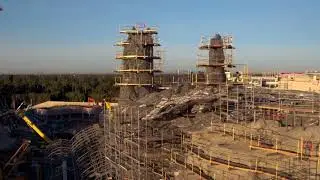 HD Drone Footage of Star Wars: Galaxy's Edge Construction at Disneyland